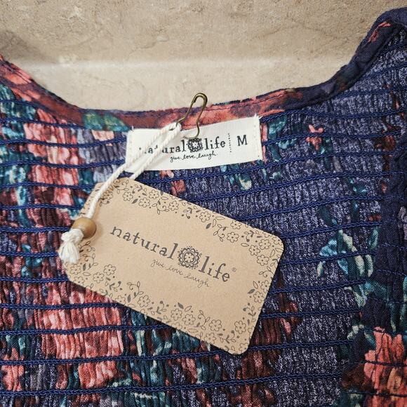 NWT Natural Life Womens SZ M Isabella Floral Maxi Dress Resortwear Cottagecore - Picture 8 of 10